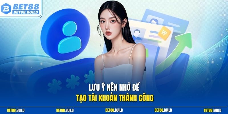 Lưu ý nên nhớ để tạo tài khoản thành công